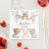 Whimsical Pajama Animals: Soft Pastel Party Accent Servet (Insitu)