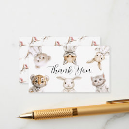 Whimsical Pajama Animals: Thank You  Informatiekaartje
