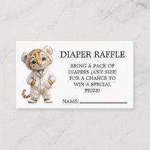 Whimsical Pajama Parade Tiger Diaper Raffle