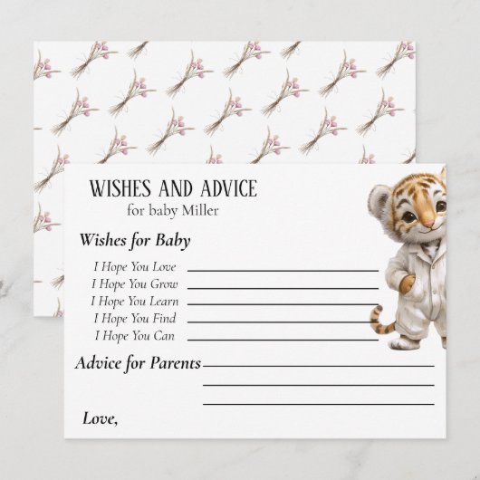 Whimsical Pajama Parade Wishes and Advice Informatiekaartje (Voorkant / Achterkant)