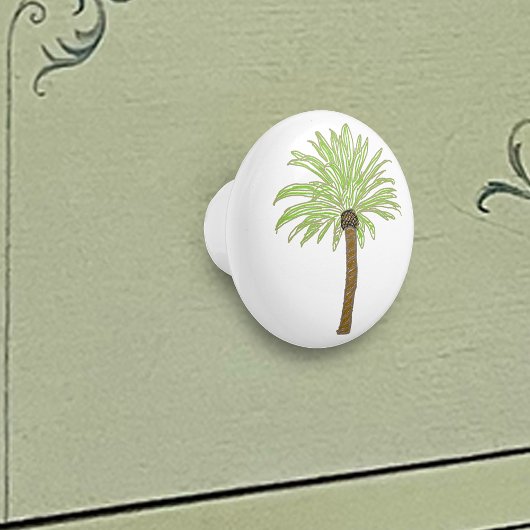 Whimsical Palm Tree Keramische Knop