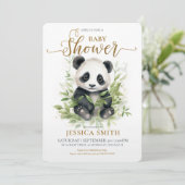 Whimsical Panda Baby shower Invitation Kaart (Staand voorkant)