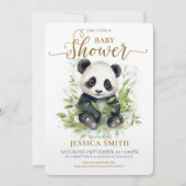 Whimsical Panda Baby shower Invitation Kaart (Voorkant)