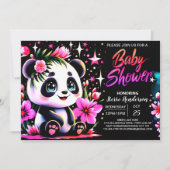 Whimsical Panda Enchantment Meisje Baby shower Kaart (Voorkant)