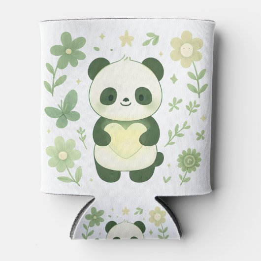 Whimsical Panda Heart Can Cooler (Voorkant)