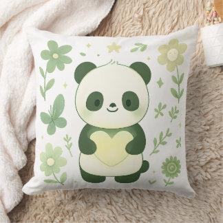 Whimsical Panda Heart Throw Pillow Kussen