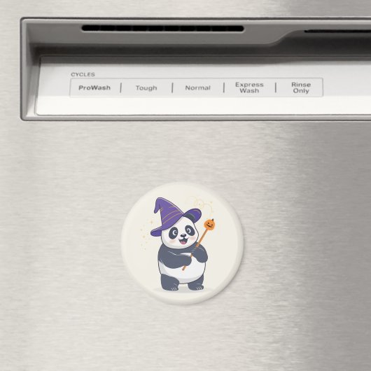 Whimsical Panda Wizard with Magic Hat Magneet (Insitu (Vaatwasser))