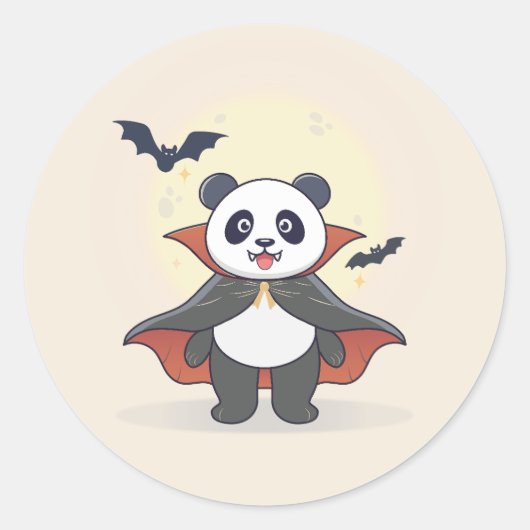 Whimsical Panda Wizard with Magic Hat Ronde Sticker (Voorkant)