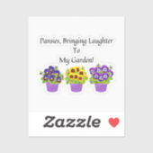 Whimsical Pansies Tuin Sticker (Vel)