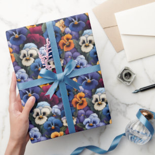 Whimsical Pansy kleurrijk patroon Cadeaupapier