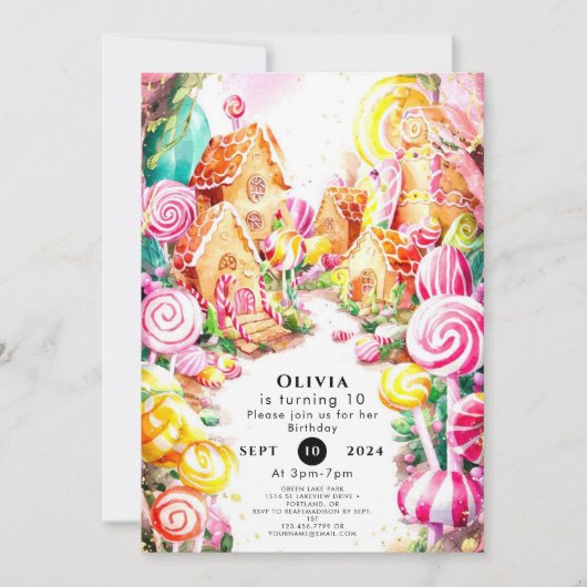 Whimsical Paradise Candyland Verjaardag Kaart (Voorkant)