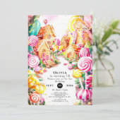 Whimsical Paradise Candyland Verjaardag Kaart (Staand voorkant)