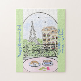 Whimsical Parijs Eiffeltoren PENSIOEN Legpuzzel