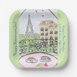 Whimsical Parijs Eiffeltoren PENSIOEN Papieren Bordje