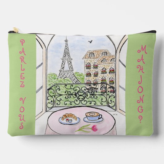 Whimsical Parijs en Eiffeltoren MAHJONG Etui (Voorkant)