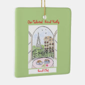 Whimsical Paris and Eiffel Tower French Chef Keramisch Ornament (Rechts)