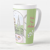 Whimsical Paris and Eiffel Tower MAHJONG Latte Mok (Rechterhoek)