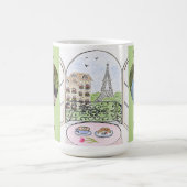 Whimsical Paris Eiffel Tower Bisou Kiss PHOTO Koffiemok (Center)