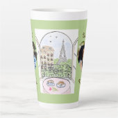 Whimsical Paris Eiffel Tower Bisou Kiss PHOTO Latte Mok (Voorkant)