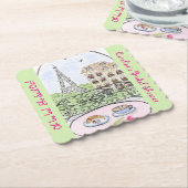 Whimsical Paris Eiffel Tower BRIDAL SHOWER  Kartonnen Onderzetters (Gebogen)