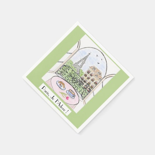 Whimsical Paris Eiffel Tower I Adore You! Servet (Hoek)