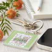 Whimsical Paris Eiffel Tower I Adore You! Sleutelhanger (Voorkant Rechts)