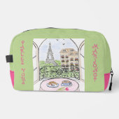 Whimsical Paris Eiffel Tower MAHJONG Zip Tile Bag Toilettasje (Voorkant)