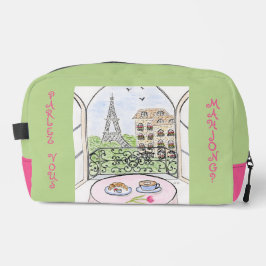 Whimsical Paris Eiffel Tower MAHJONG Zip Tile Bag Toilettasje