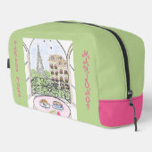 Whimsical Paris Eiffel Tower MAHJONG Zip Tile Bag Toilettasje (Rechterhoek)