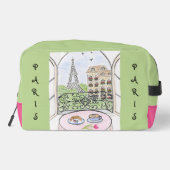 Whimsical Paris Eiffel Tower MAHJONG Zip Tile Bag Toilettasje (Achterkant)