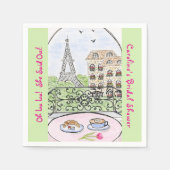 Whimsical Paris Eiffeltoren BRUIDJESSHOWER Servet (Voorkant)