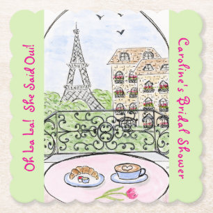 Whimsical Paris Eiffeltoren BRUIDSSCHMAUS  Kartonnen Onderzetters
