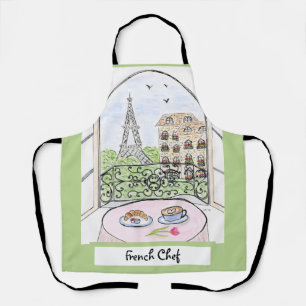 Whimsical Paris Eiffeltoren Franse Chef  Schort