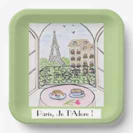 Whimsical Paris Eiffeltoren Ik aanbid jou! Papieren Bordje