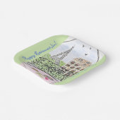 Whimsical Paris Eiffeltoren PENSIOEN Papieren Bordje (Gebogen)