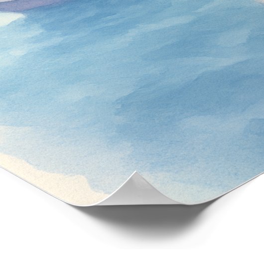 Whimsical Paris Watercolor Cityscape Poster (Hoek)