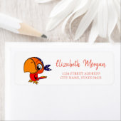 Whimsical, Parrot, White Address Label (Insitu)