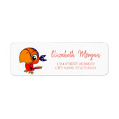 Whimsical, Parrot, White Address Label (Voorkant)
