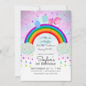 Whimsical Party Ballonnen Regenboog Sterren 1e 1 Kaart (Voorkant)