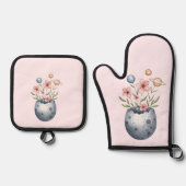 Whimsical Pasen bloemen Ovenwant & Pannenlap Set (Voorkant)