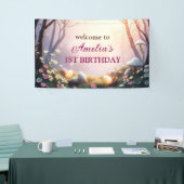 Whimsical Pasen Thema 1e verjaardag Welkom Teken Spandoek (Beurs)