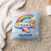 Whimsical Passanger Vliegtuig met Rainbow Kussen (Deken)