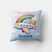 Whimsical Passanger Vliegtuig met Rainbow Kussen (Achterkant)