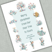 Whimsical Pastel 12 Days of Christmas Tekst Foto Feestdagenkaart