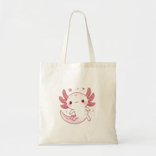 Whimsical Pastel Axolotl – Kawaii Schattigee kunst Tote Bag