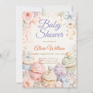 Whimsical Pastel Baby Shower Kaart