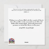 Whimsical Pastel Bloemen Paashaas Theetuin Feestdagenkaart (Achterkant)