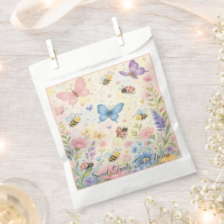 Whimsical Pastel Butterfly Bee Ladybug Birthday Bedankzakje