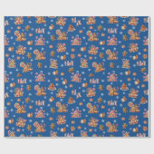 Whimsical Pastel Christmas Ginger Bread patterned Cadeaupapier (Vlak)