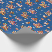 Whimsical Pastel Christmas Ginger Bread patterned Cadeaupapier (Hoek)